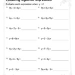 Solving Algebraic Expressions Worksheet Digital Worksheets Library