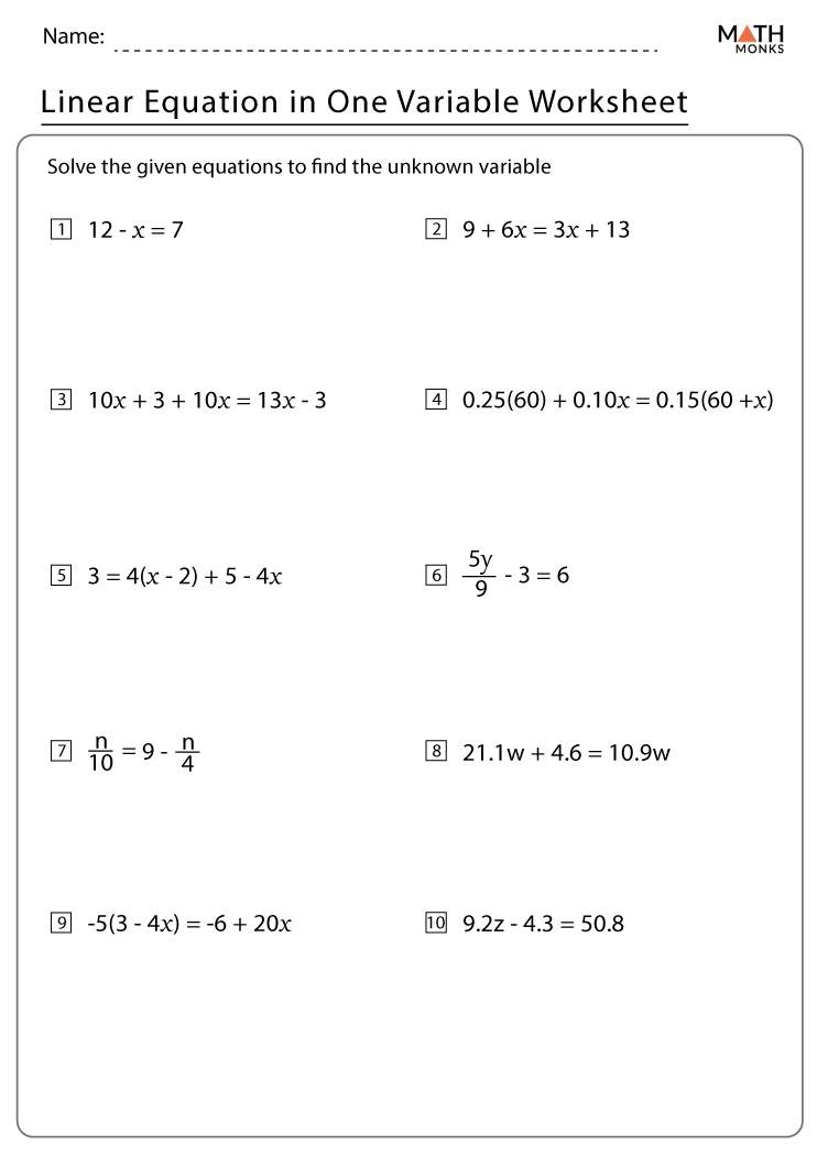 Solving Two Step Linear Equations Worksheet Live Worksheets 49 OFF
