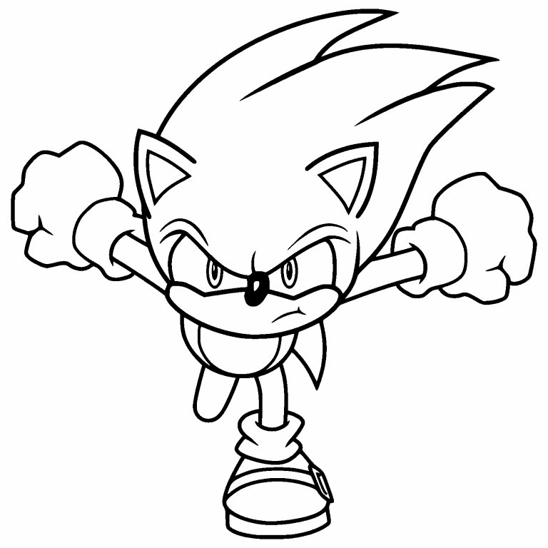 Sonic Hedgehog Coloring Sheet