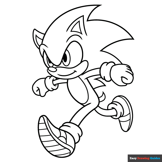 Sonic The Hedgehog Running Coloring Page Easy Drawing Guides