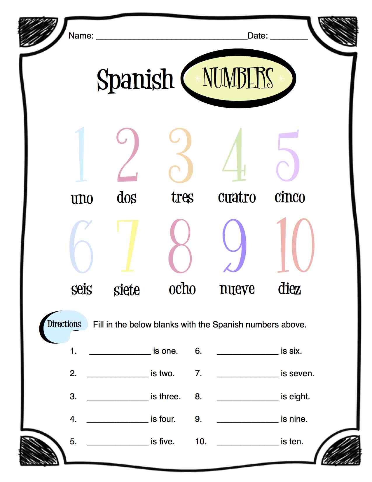 Spanish Numbers Worksheet Packet Made By Teachers Worksheets Library