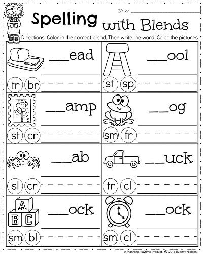 spelling worksheets for 1st graders