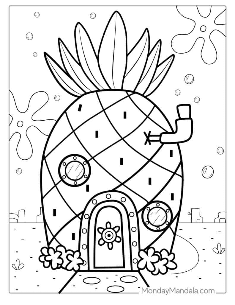 SpongeBob Coloring Page Free PDF Coloring Nation
