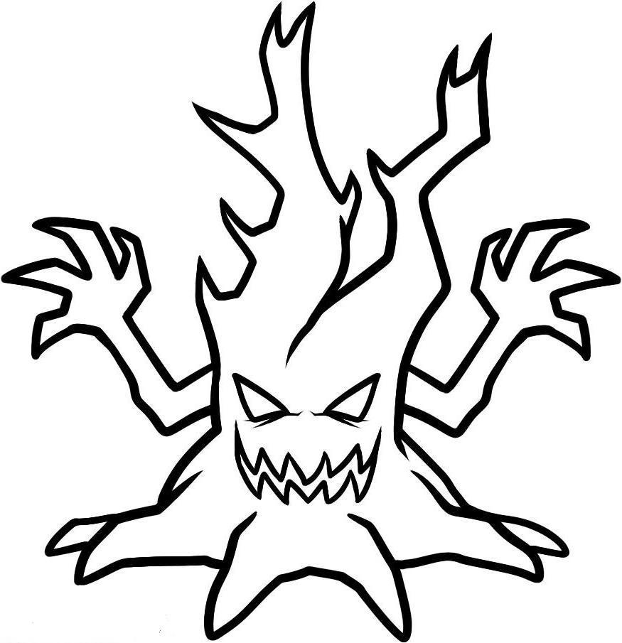 Spooky Tree Coloring Pages Free Printable Coloring Pages