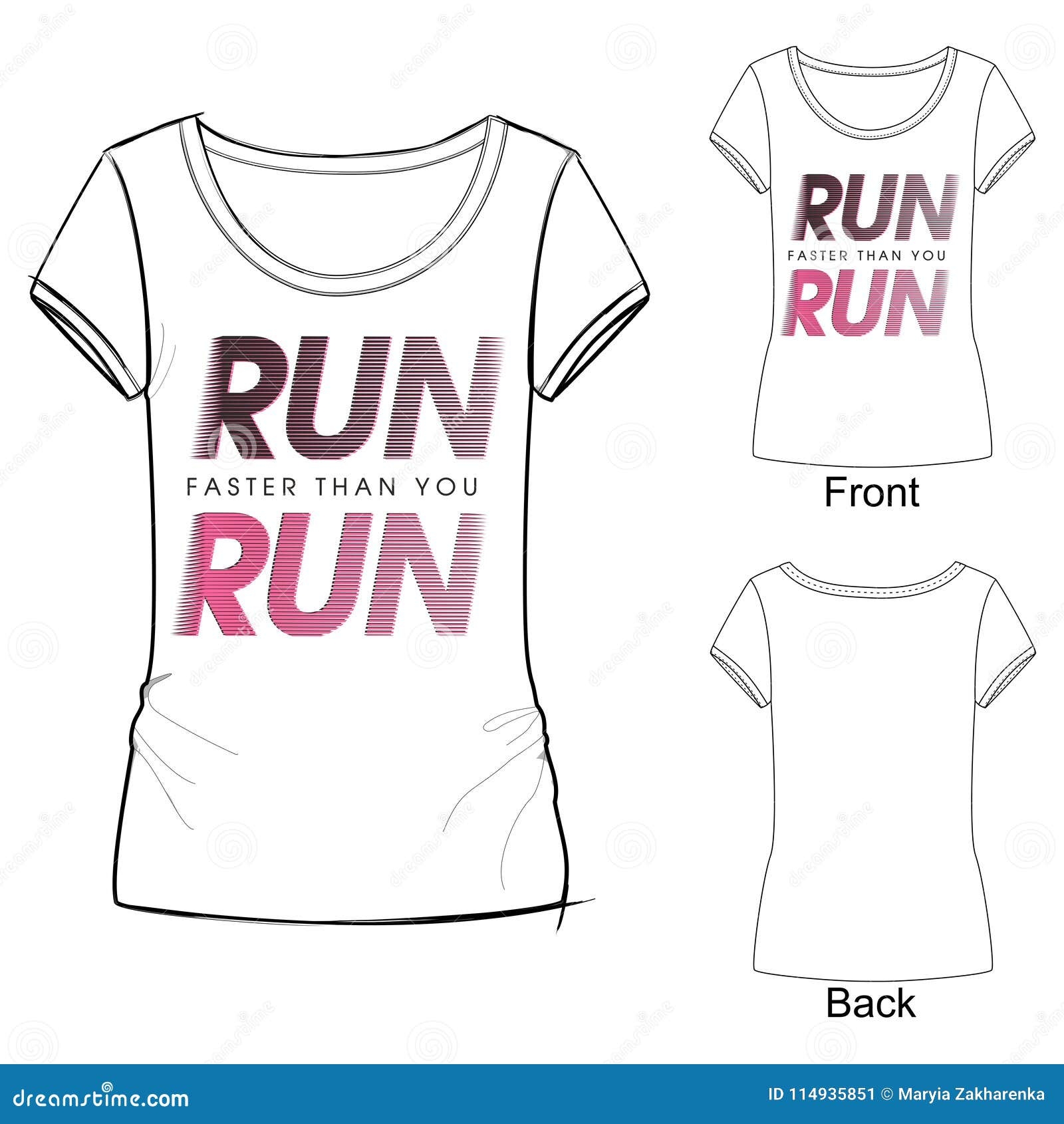 Sport Fashion Print T Shirt Lettering Run Faster Than You Stock 