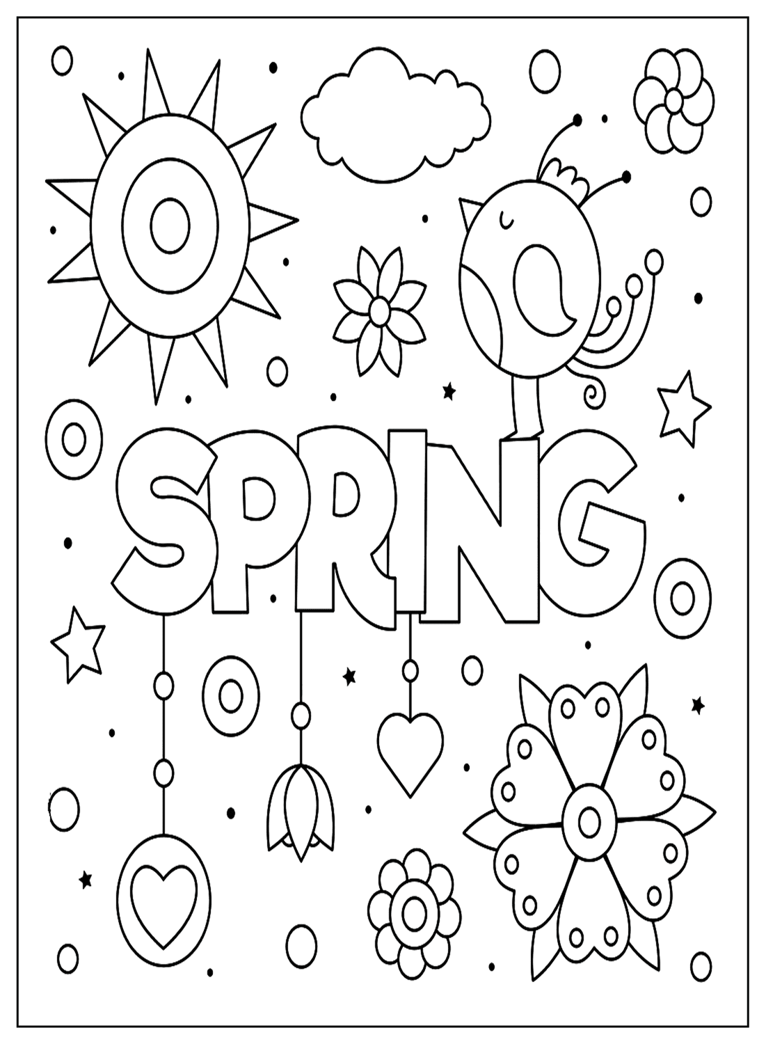 Spring Color Pages Free Printable Coloring Pages