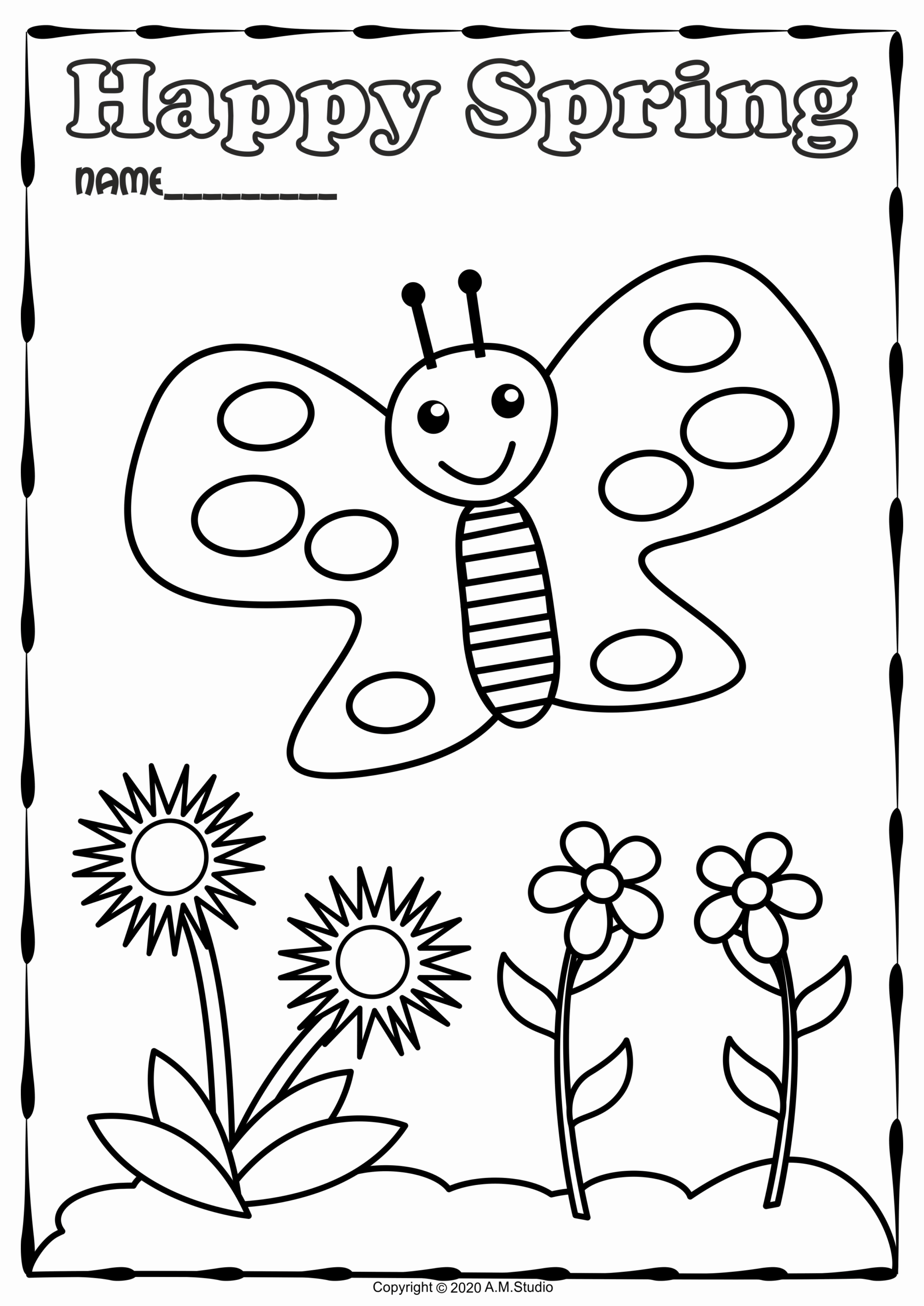 spring coloring pages free