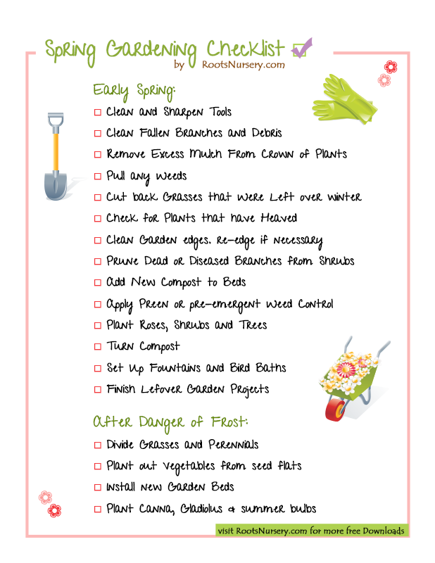 Spring Gardening Checklist Roots Nursery