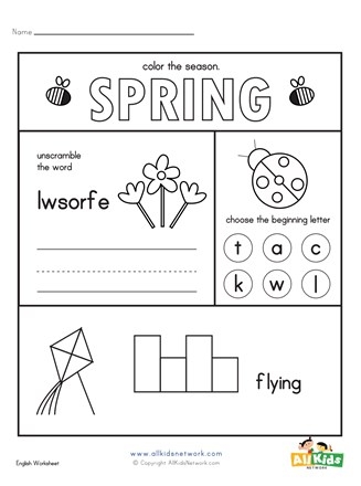 Spring Worksheets For Kindergarten And First Grade Mamas Worksheets 