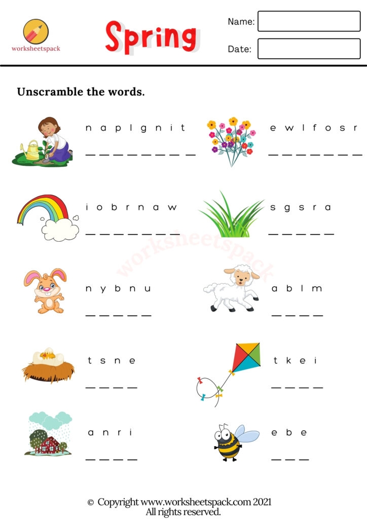 Spring Worksheets PDF Worksheetspack