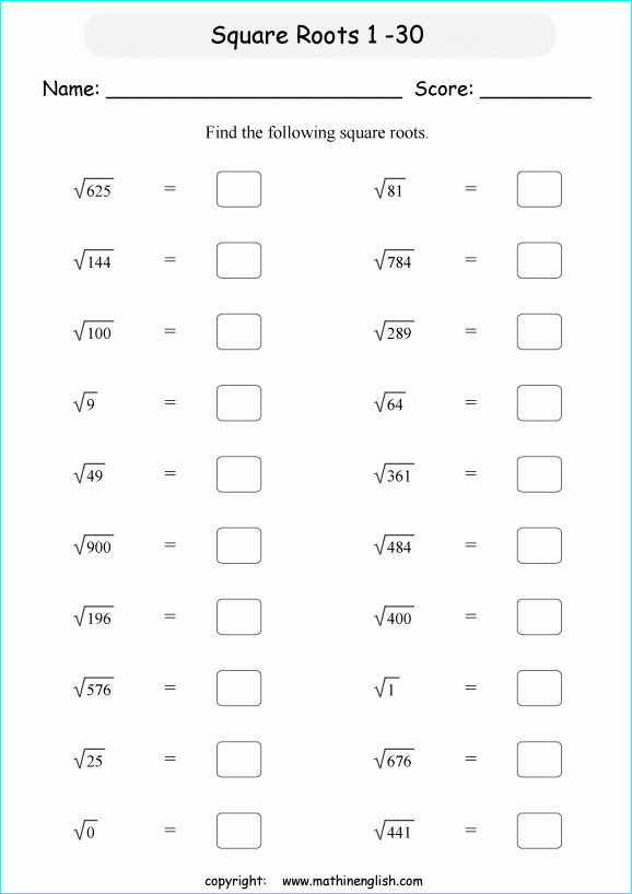 Square Root Worksheets Pdf 1074936 Worksheets Samples