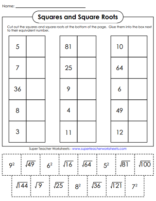 Squares And Square Roots A Worksheets Library