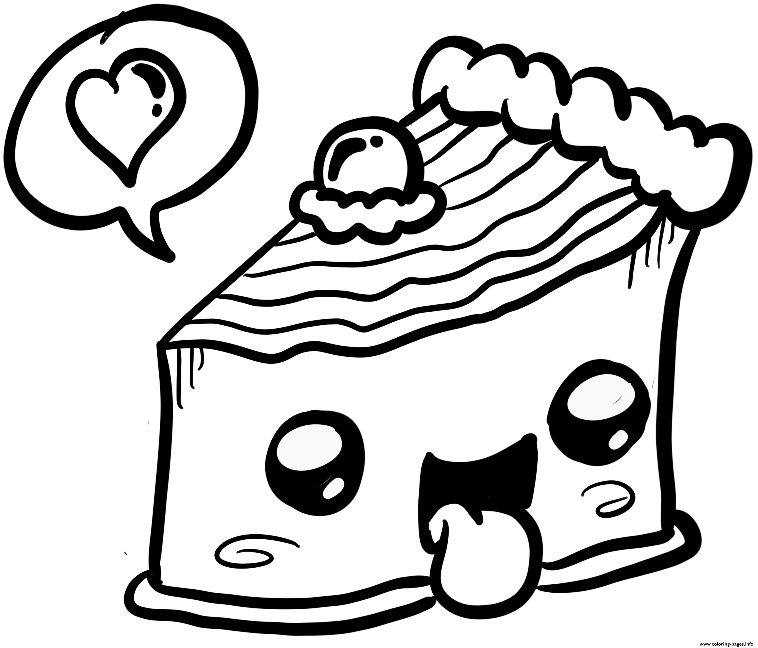 kawaii food coloring pages easy