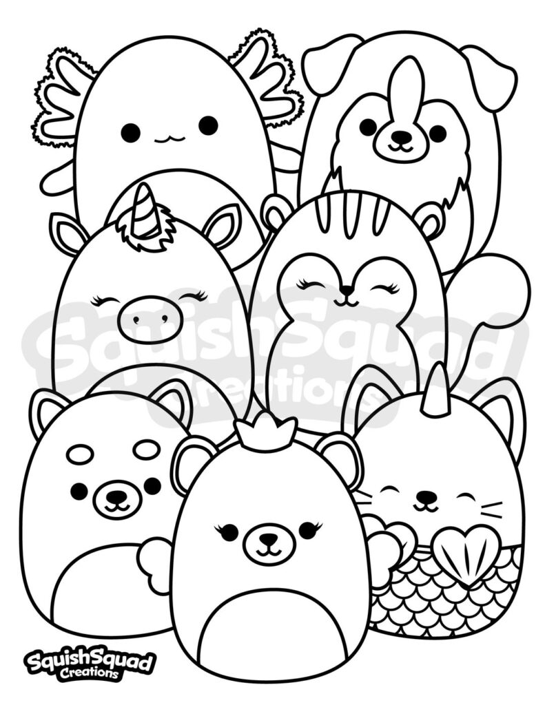 Squishmallow Coloring Page Printable Squishmallow Coloring Page
