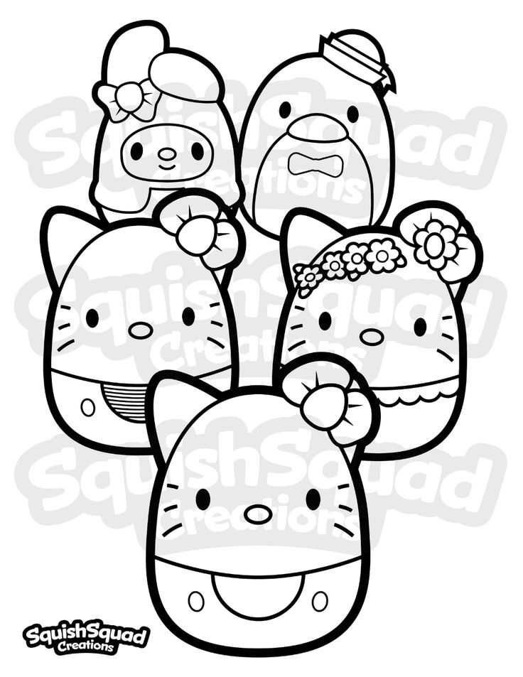 Squishmallow Kitty Coloring Page Printable Squishmallow Etsy Hello