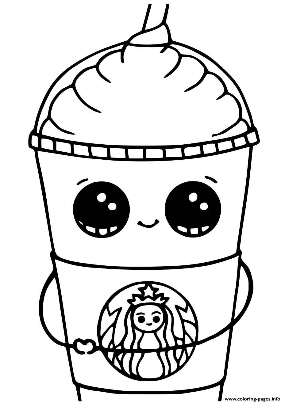 food starbucks kawaii coloring pages