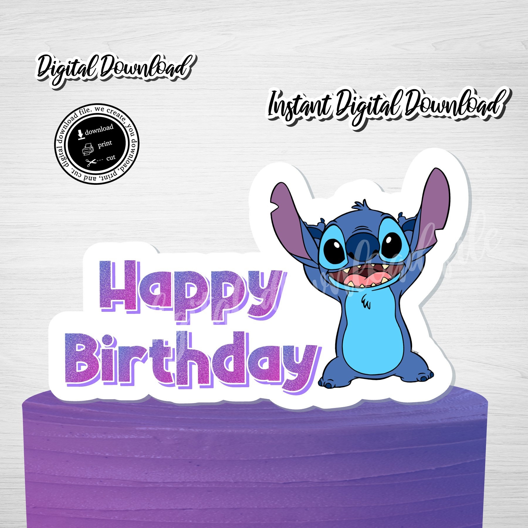STITCH Cake Topper printable Cake Topper Stitch Lilo And Stitch Cake 