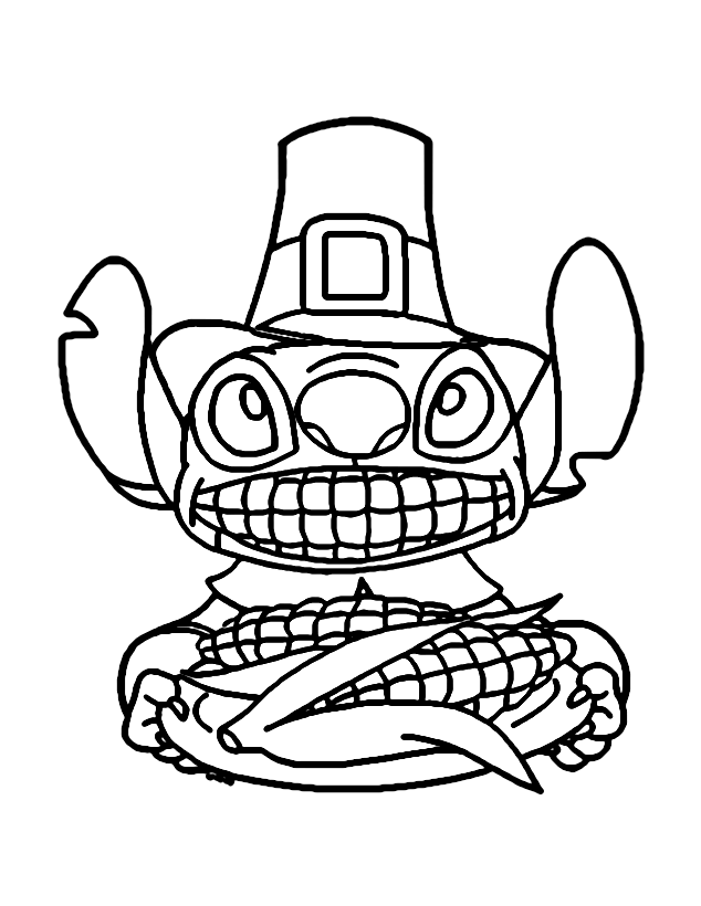 Stitch Thanksgiving Coloring Page Coloring Page Free Printable