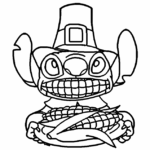 Stitch Thanksgiving Coloring Page Coloring Page Free Printable