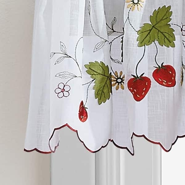 Strawberry Garden Valance Swag And Tier Pair Curtain Collection