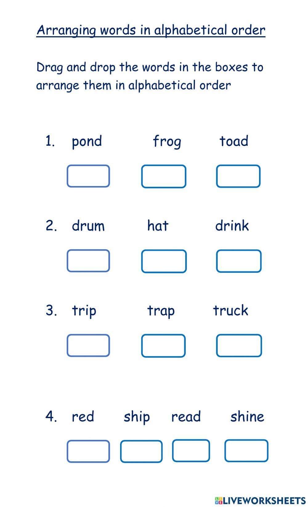 Summer Alphabetical Order Worksheet SupplyMe Worksheets Library
