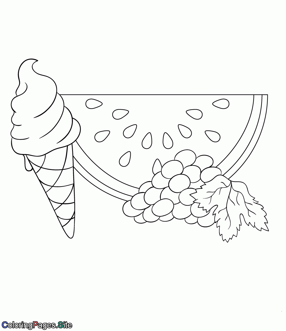 summer food coloring pages for kids