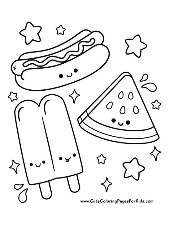 Summer Food Coloring Pages Coloring Nation