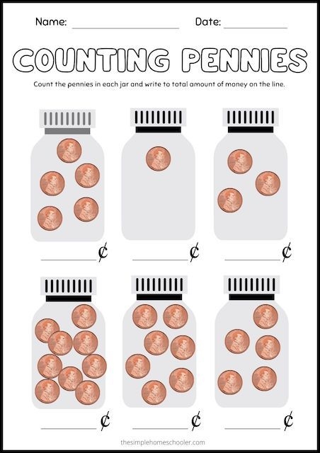 Super Fun Counting Pennies Worksheets Free And Printable 