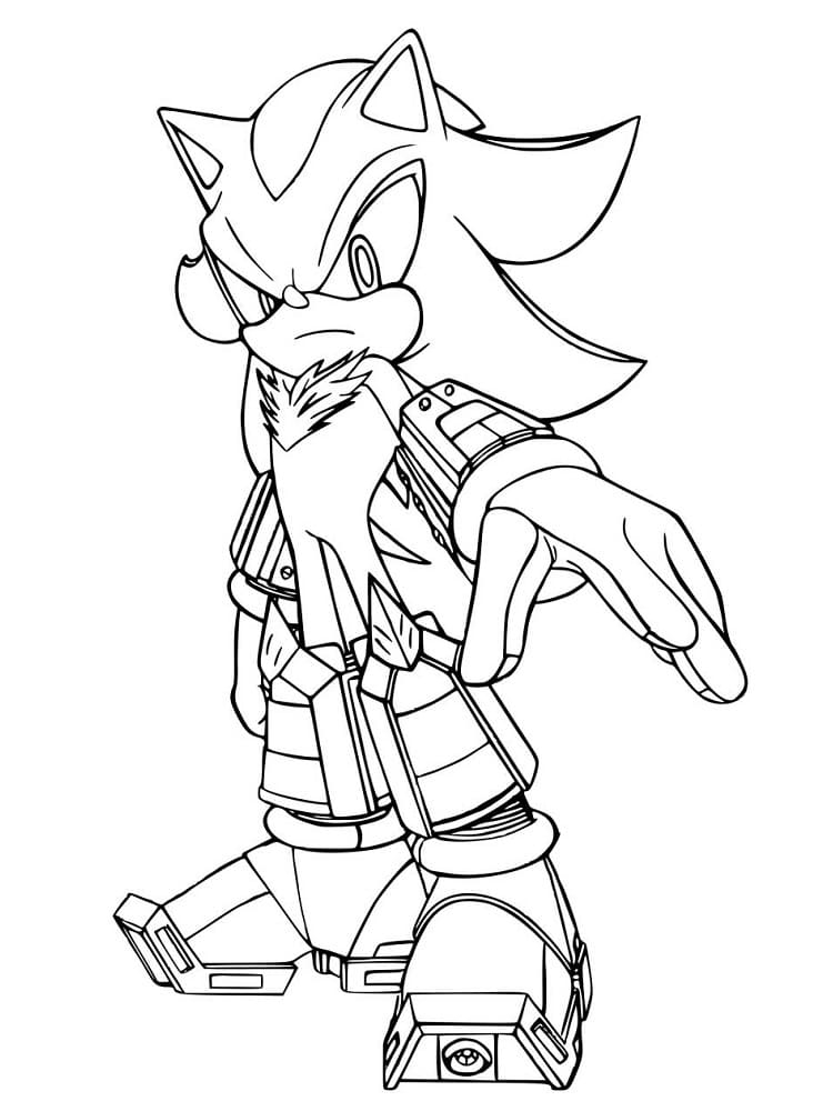 Super Shadow The Hedgehog Coloring Page Free Printable Coloring Pages