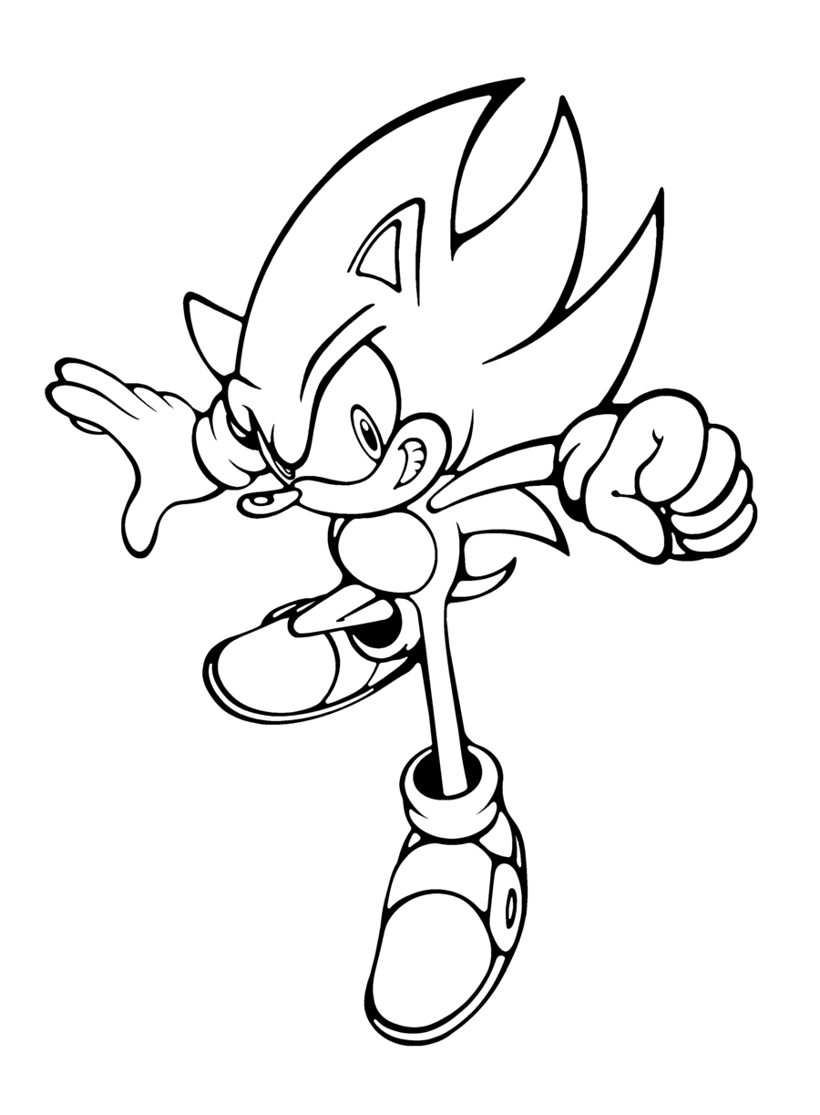 Super Sonic Coloring Page Coloring Home