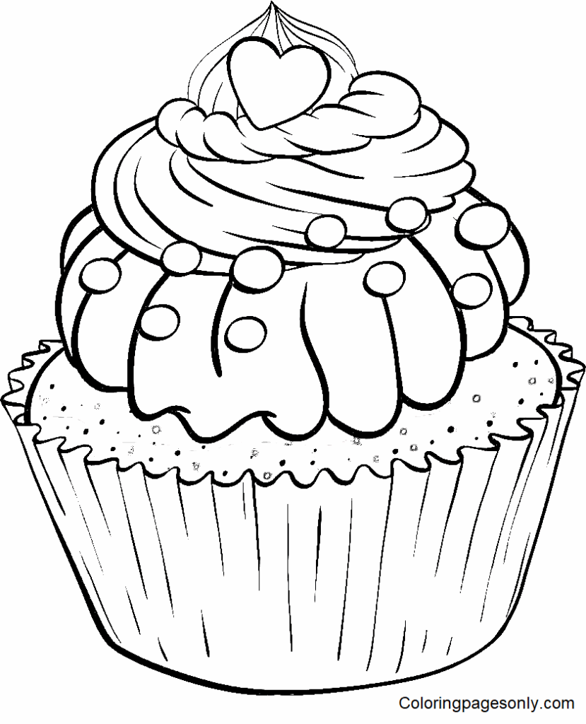 Sweet Cupcake Coloring Page Free Printable Coloring Pages