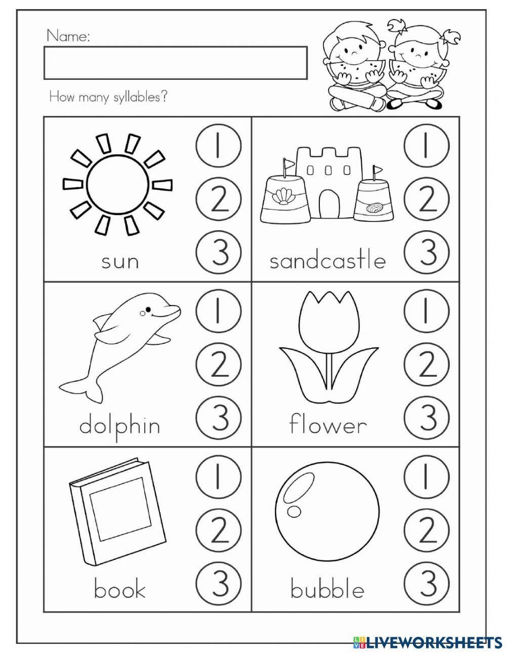 syllables worksheet