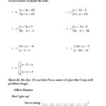 Systems Of Equations Substitution Worksheet Easy Equations Worksheets