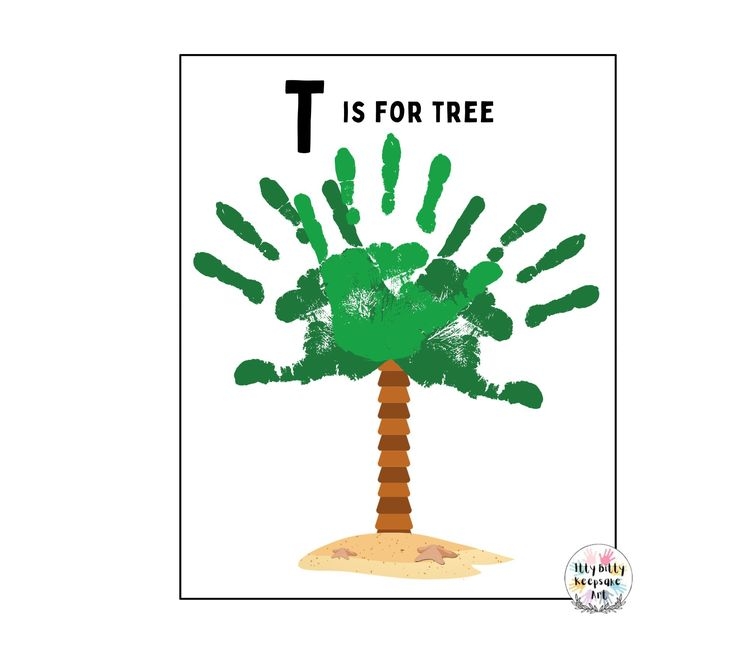T Is For Tree Handprint Template Letter T DIY Printable Art