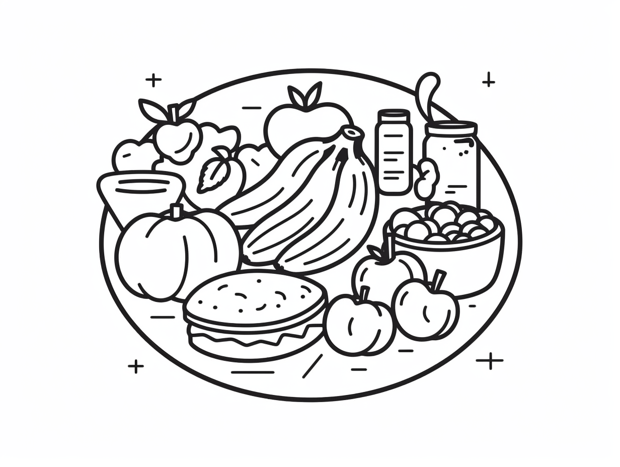 Tasty Food Coloring Activities Coloring Page