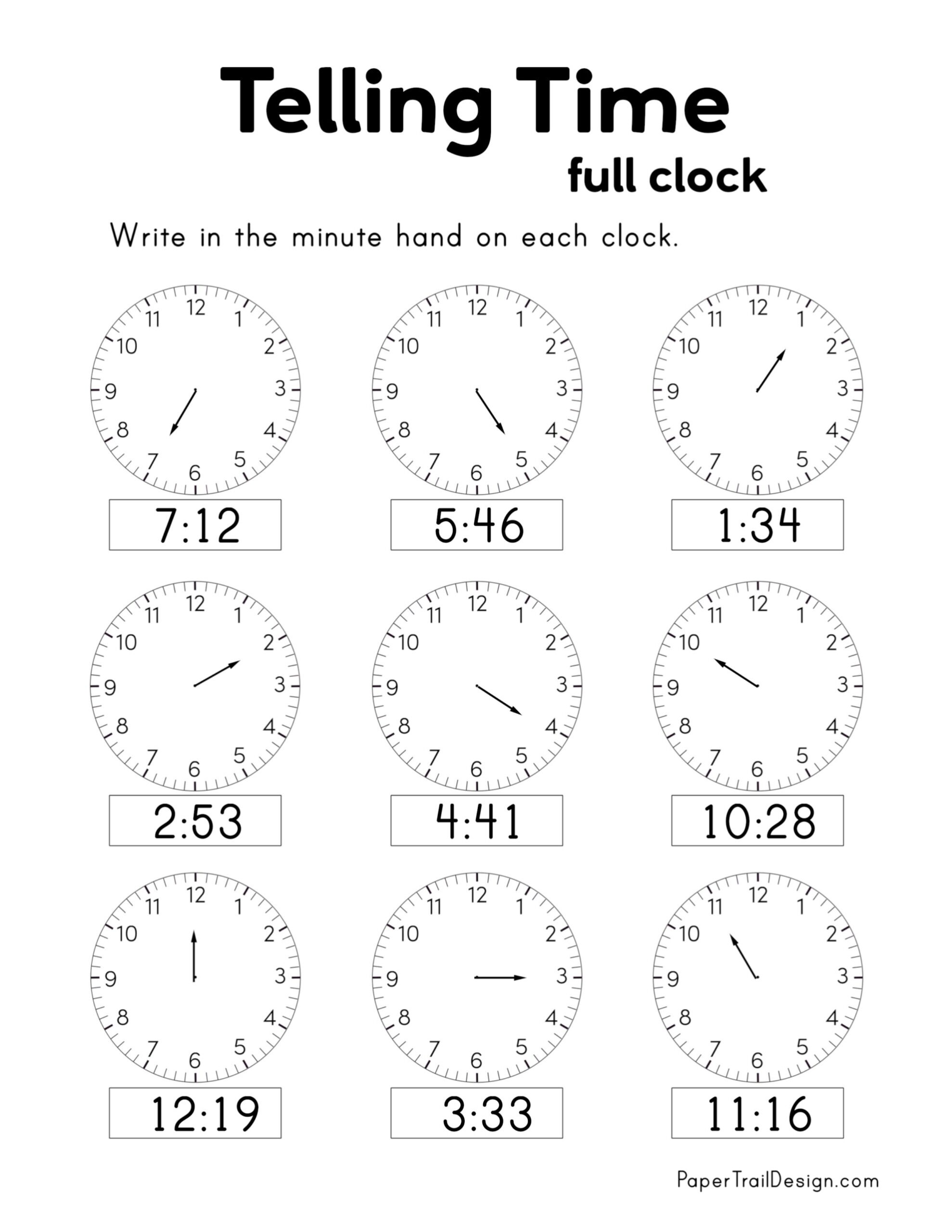 Telling Time Worksheet 3 PrimaryLearning Org Worksheets Library