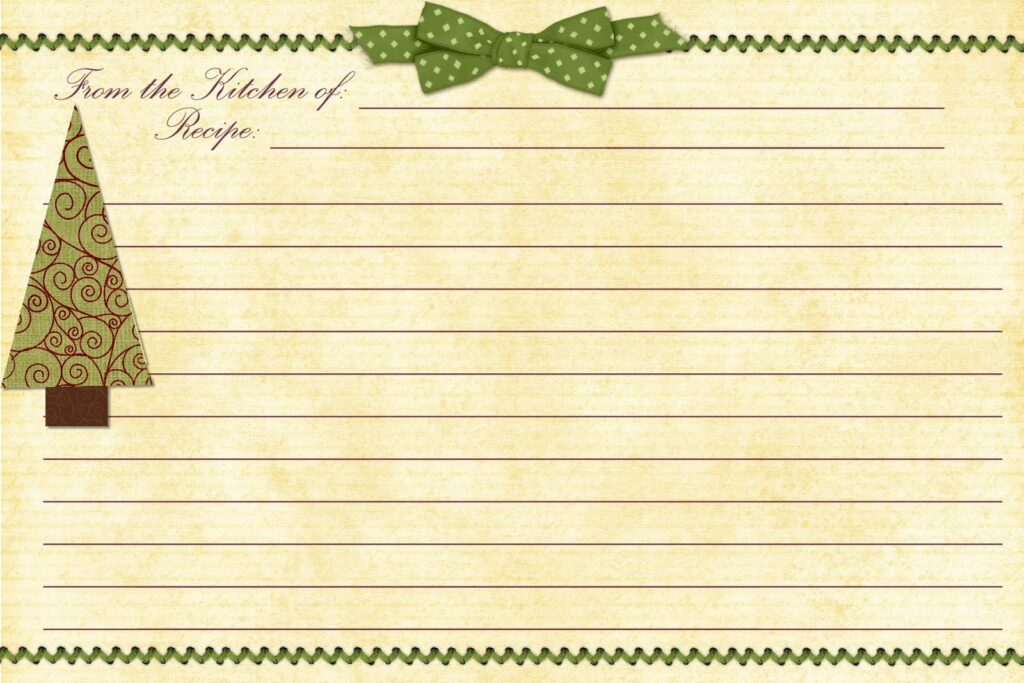 Templates Christmas Recipe 9 Free PDF Printables Printablee
