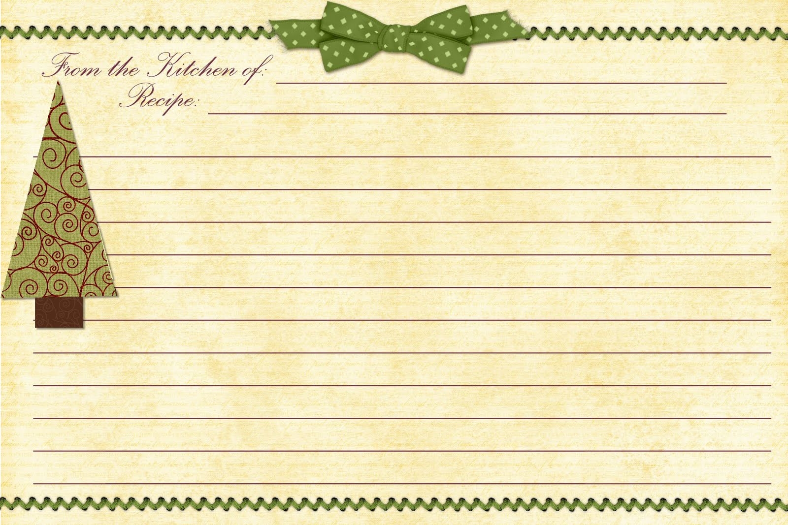 Templates Christmas Recipe 9 Free PDF Printables Printablee