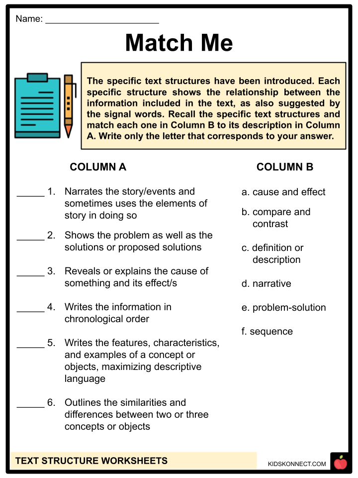 Text Structure Worksheets Pdf Worksheets For Kindergarten