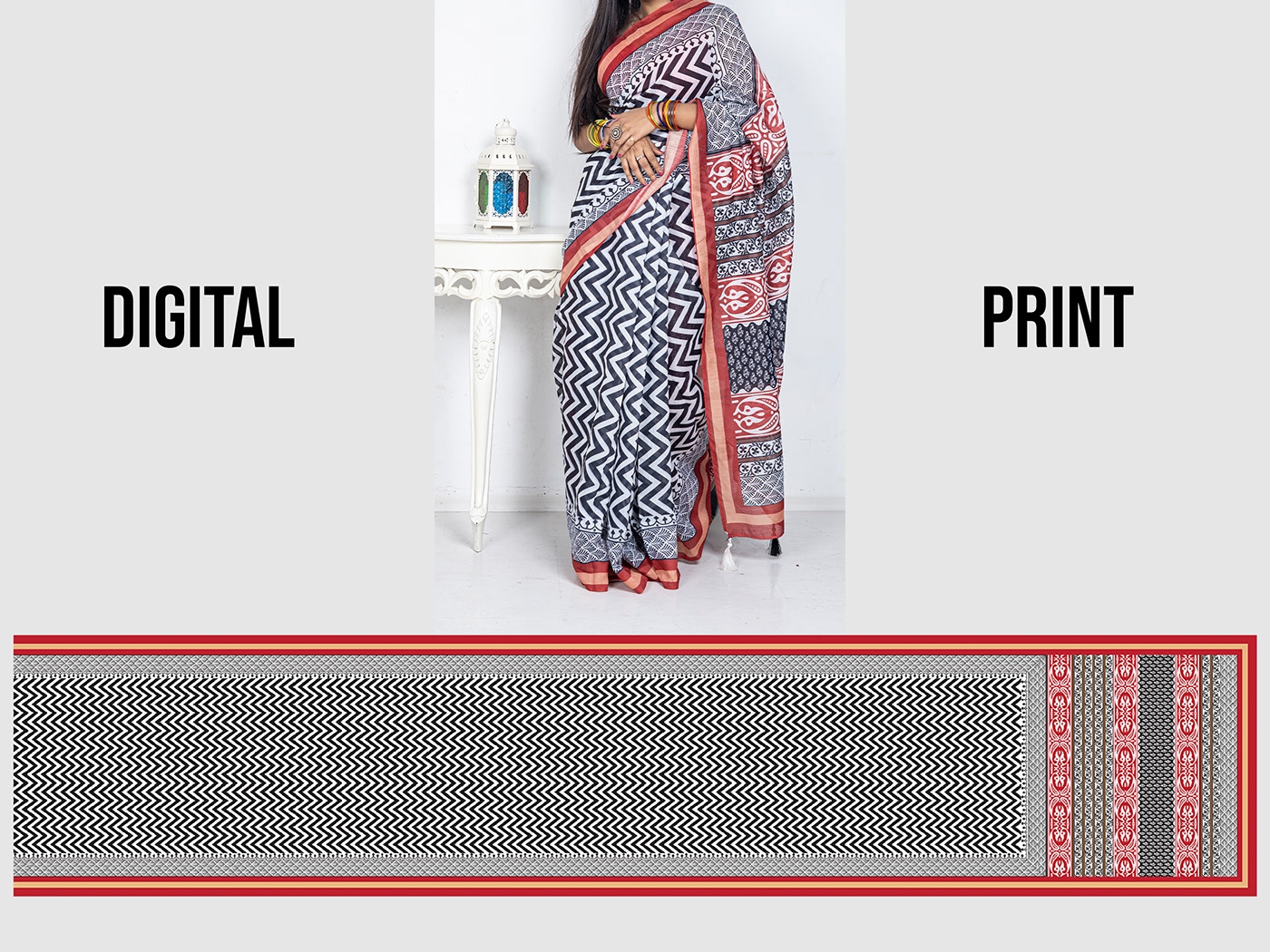 Textile Digital Print Saree Vector Saree Design Behance