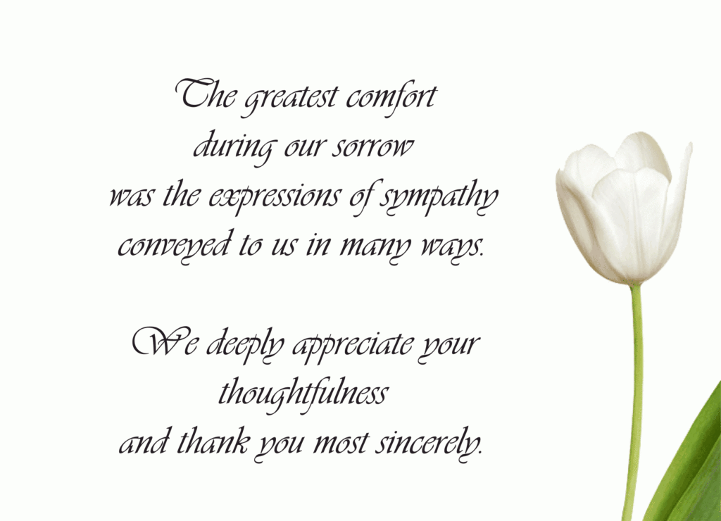 Thank You Sympathy Cards Free Printable Free Printable