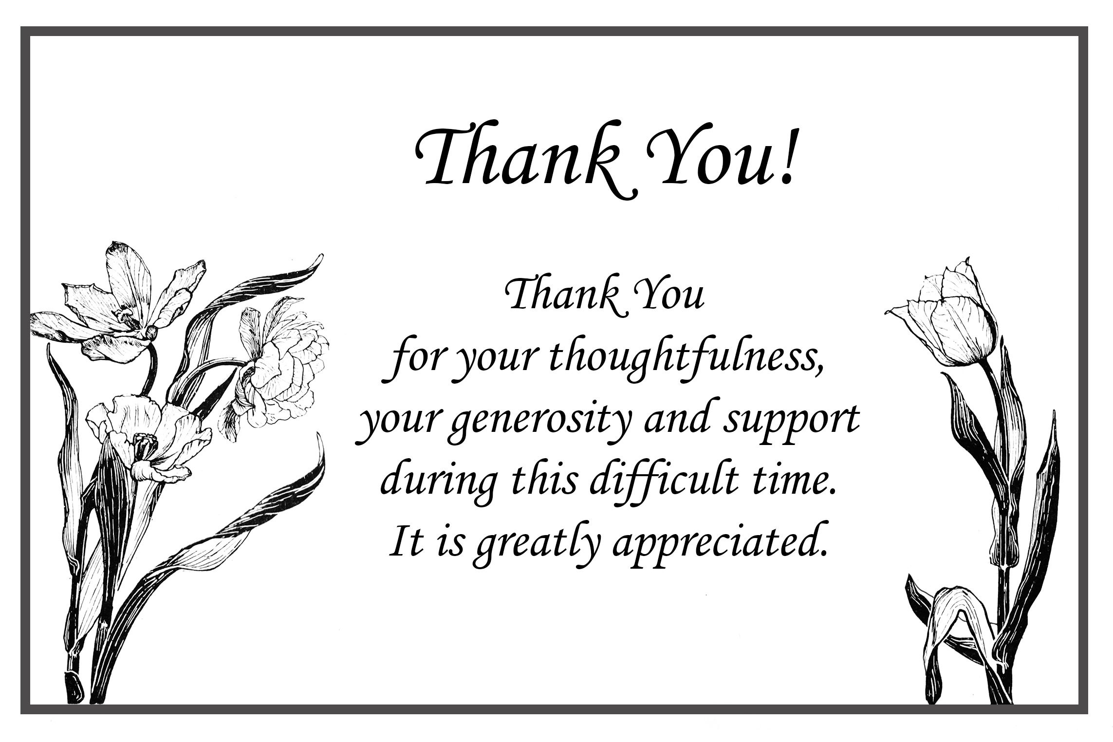 Thank You Sympathy Cards Free Printable Free Printable