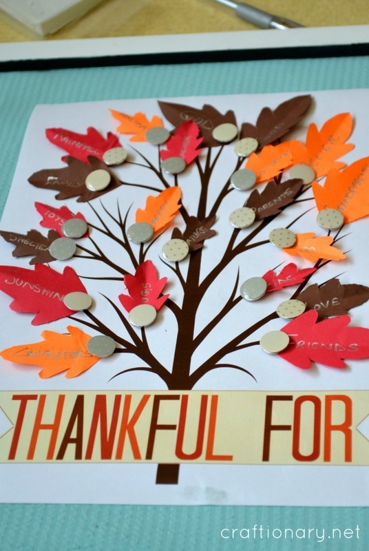 Thankful tree printable Craftionary