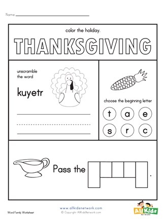 Thanksgiving Activities Worksheet All Kids Network Worksheets Library