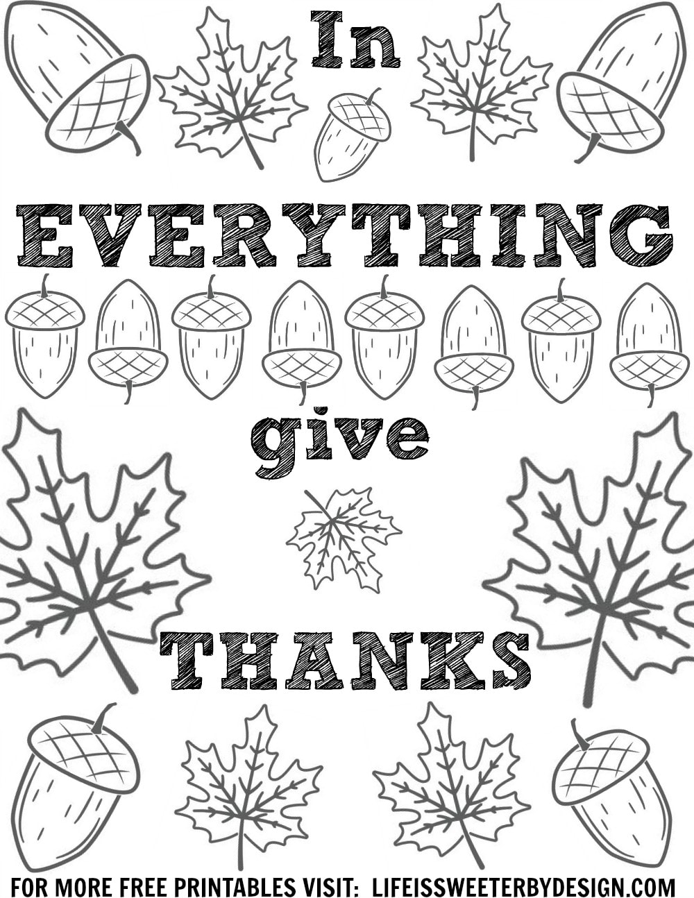 Thanksgiving Color Pages Life Is Sweeter By Design