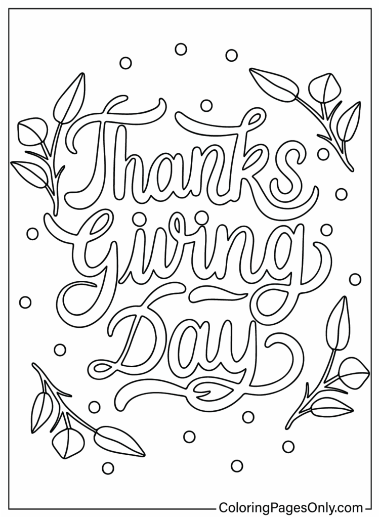 Thanksgiving Coloring Pages Free Printable Free Printable Coloring Pages