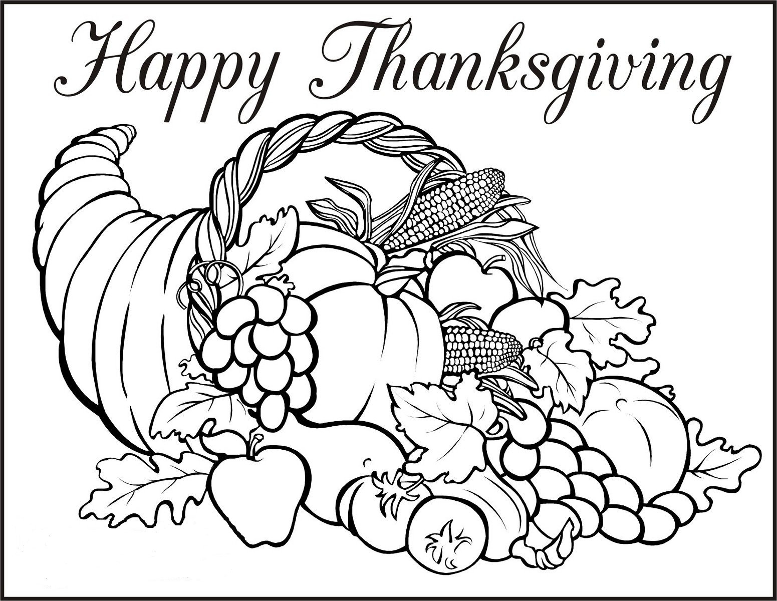 free coloring page thanksgiving