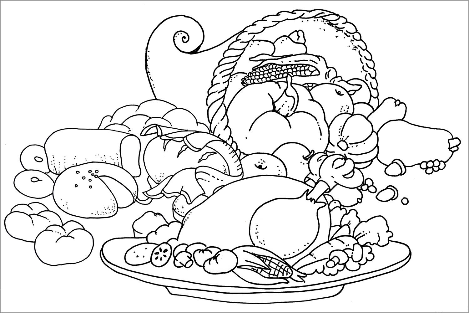 Thanksgiving Food Coloring Pages Best Coloring Pages For Kids