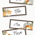 Thanksgiving Place Cards Printable In Fall Colors