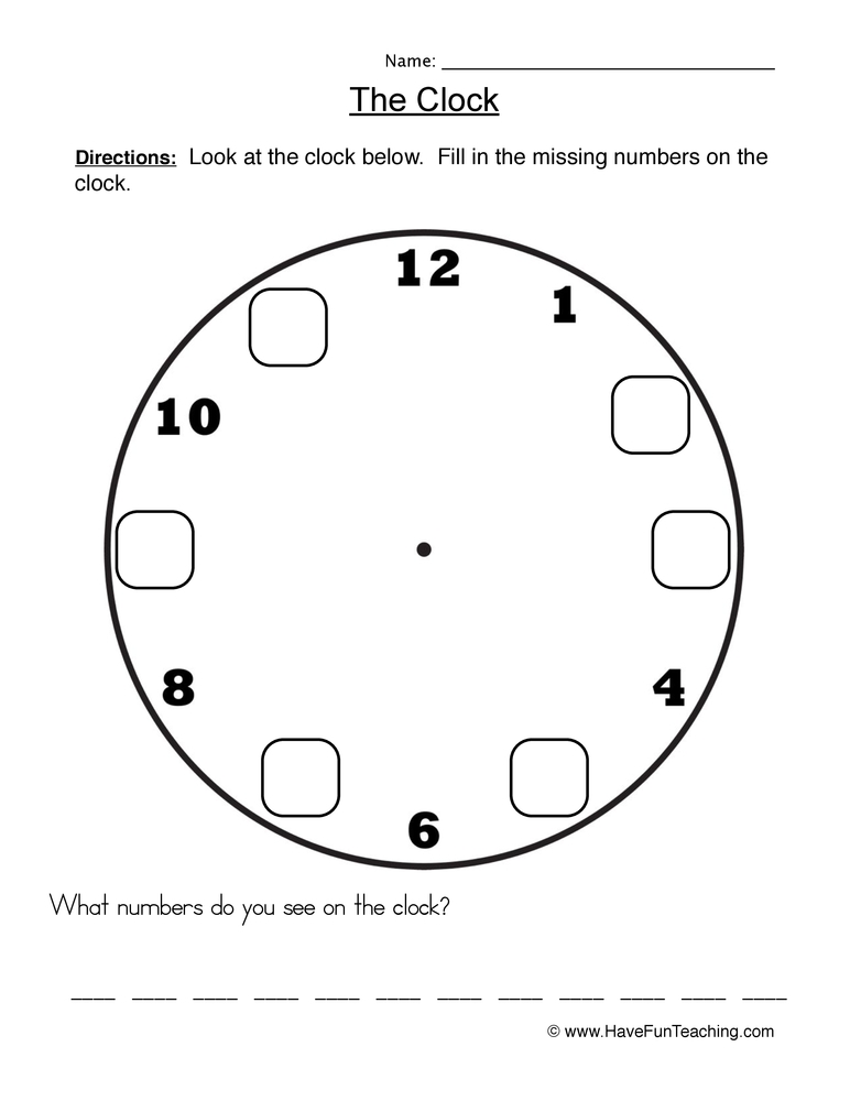 clock worksheet